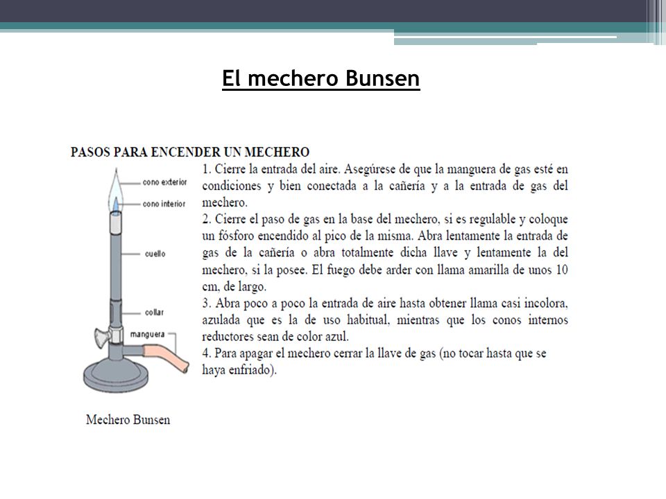 El laboratorio el mechero utiliza en que se para